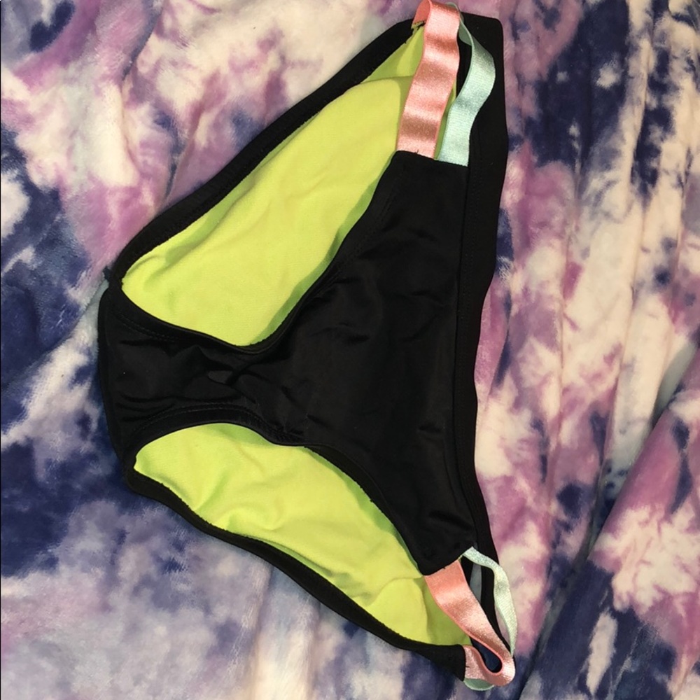 Black and colorful bikini swimsuit bottoms